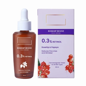 0.3% Retinol Rosehip Face Serum for Anti Aging & Younger Looking Skin for Men and Women 28ml