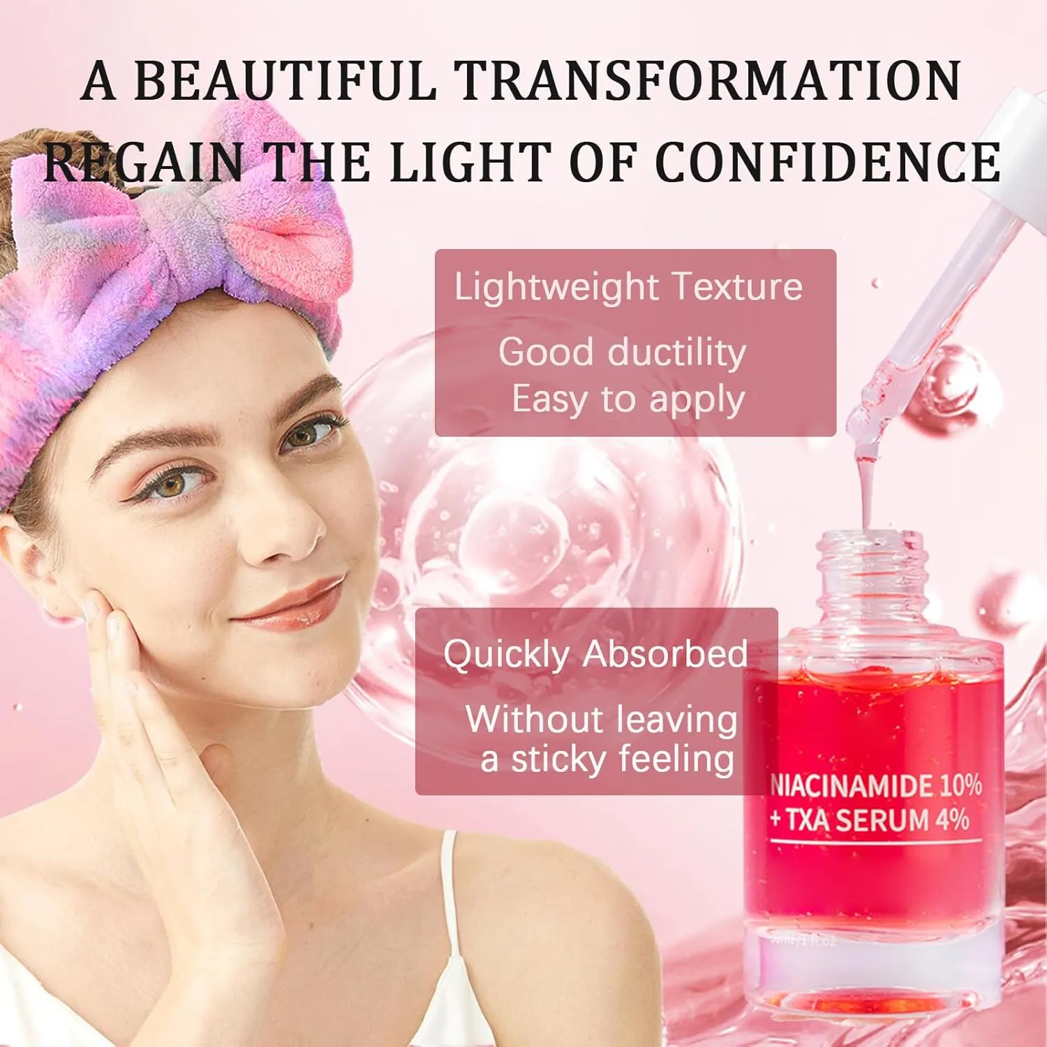 10% Niacinamide  4% TXA Serum - Niacinamide Serum for Face - Redness Reducing Skin Care - Face Skin Care to Firm,Smooth,Nourish - Pore Minimizer - Skincare for Women