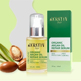 100% Organic Argan Oil Anti Frizz Hair Serum Styling Smoothing Strengthening Hydrating & Nourishing Heat Protection Shine Frizz Control Dry Damage Hair Repair (Argan Oil Serum)