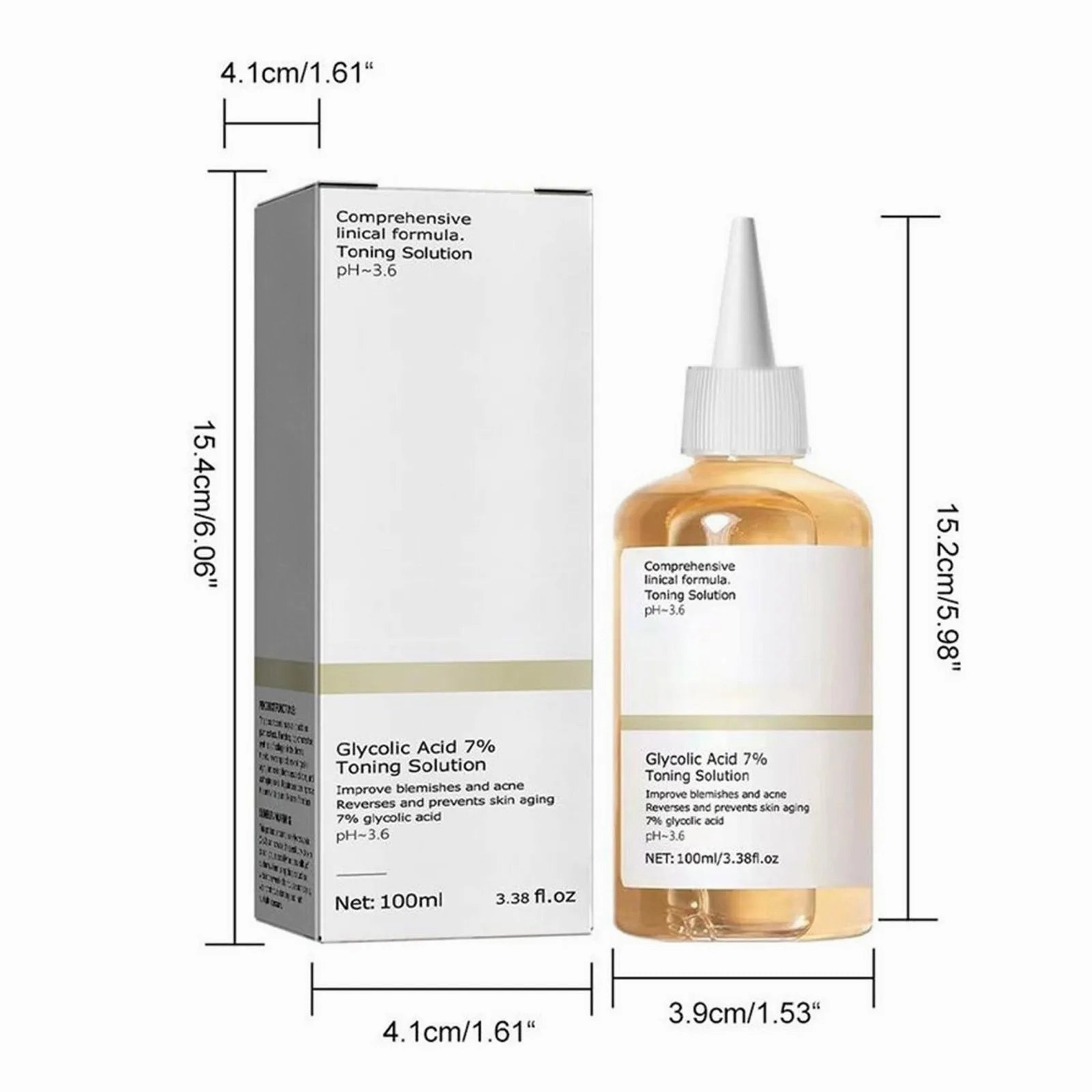 100ml Glycolic Acid Toning Solution – Acne Remover & Skin Firming Care