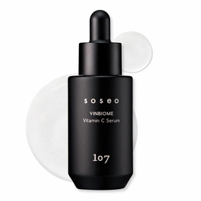 107 sosoe VINBIOME Vitamin C Serum, Antioxidant-Rich Serum, Ginseng, Niacinamide & Tocopherol, Supports Skin Elasticity and Even Skin Tone, Suitable for Sensitive Skin (1.0 fl oz)
