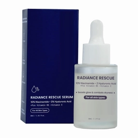 10% Niacinamide   2% Hyaluronic Acid Radiance Rescue Face Serum for Dullness, Dryness, Blemishes & Acne Marks | 30ml