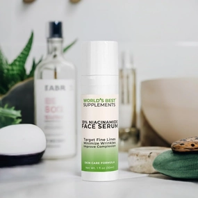 10% Niacinamide Face Serum | 1oz | Vitamin B3 & Sodium Hyaluronate, Anti Aging Moisturizer, Minimize Pores, Enhance Skin Tone, Reduce Blemishes, & Improve Clarity | World's Best Supplements