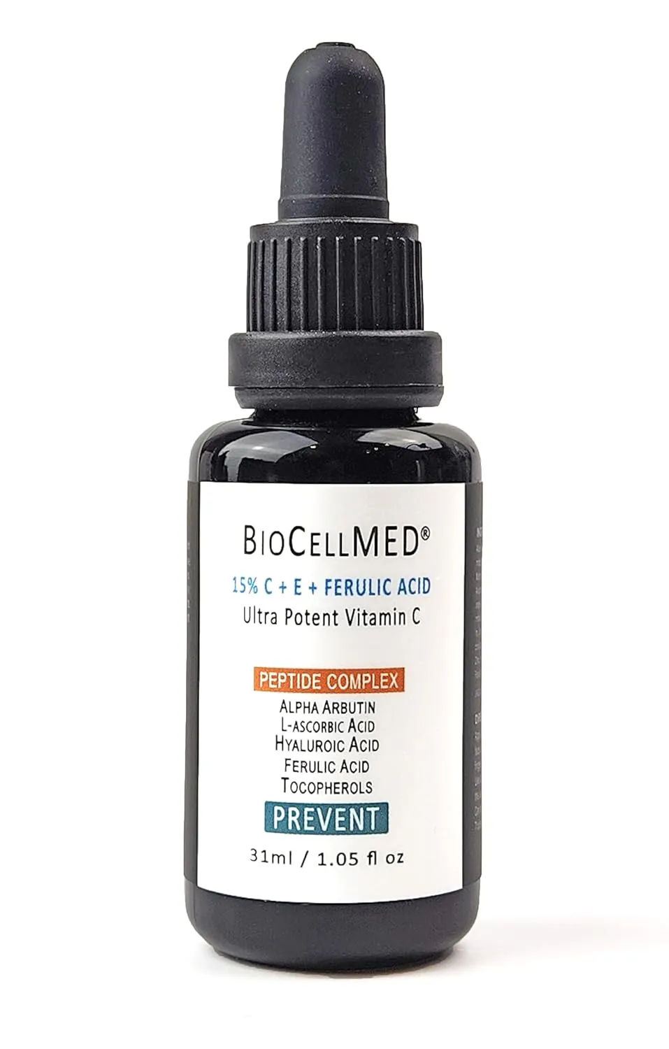 15% CE Ferulic Vitamin C Serum for Face with C-Ester, Alpha Arbutin & Ultra Low Molecule Hyaluronic Acid