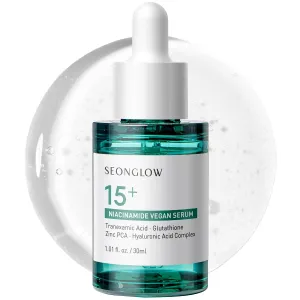 15% Vegan Niacinamide  3% Tranexamic Acid Serum: Korean Skin Care Niacinamide serum - Pore Minimizer for Face, Glutathione, Zinc PCA, 1.01 fl.oz.(30ml)