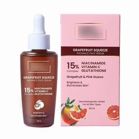15% Niacinamide, Vitamin C, Glutathione Radiant Face Serum with Grapefruit for Men and Women 28ml