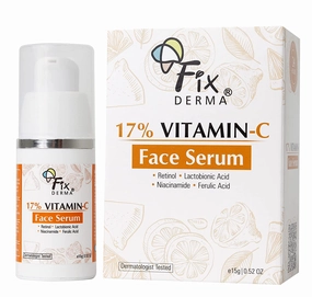17% Vitamin C Face Serum for Glowing Skin | Retinol Face Serum | Skin Brightening Vit C Serum for Women and Men | Anti Aging Night Face Serum | Niacinamide Serum - 15g