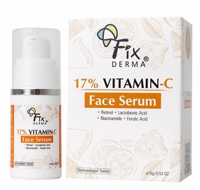 17% Vitamin C Face Serum for Glowing Skin | Retinol Face Serum | Skin Brightening Vit C Serum for Women and Men | Anti Aging Night Face Serum | Niacinamide Serum - 15g