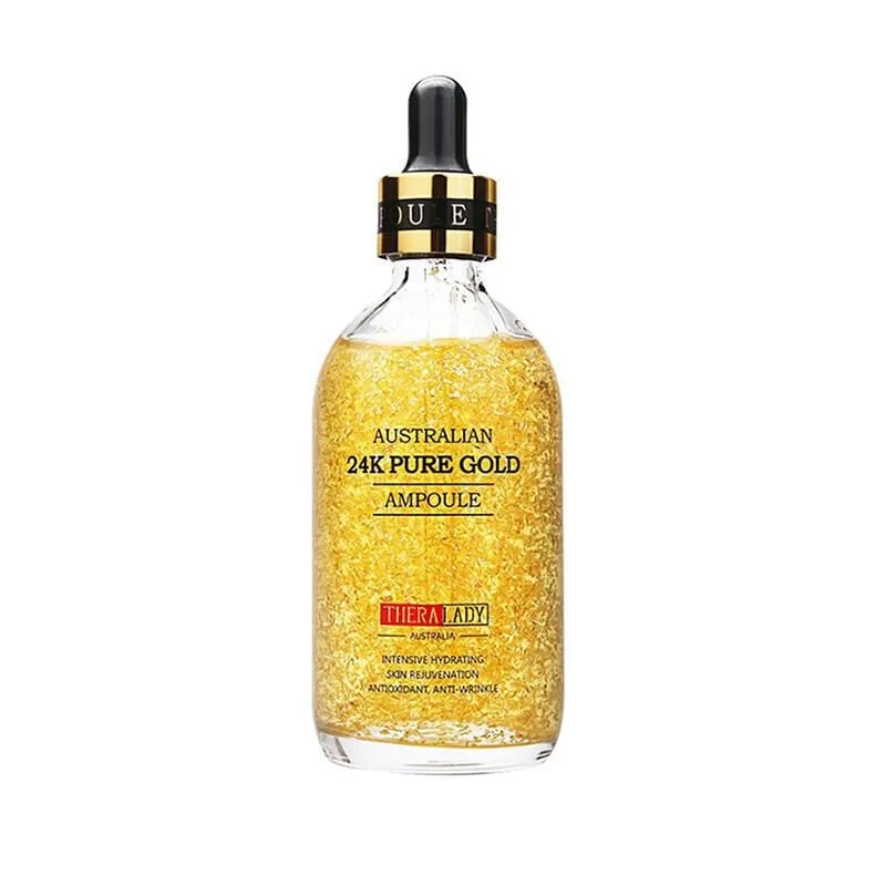 1PC Australian 24K Pure Gold AMPOULE, Hydreating Lifting Moisturizing, Firming Soothing Ampoule Facial Essence, 100ml / 3.4fl. oz