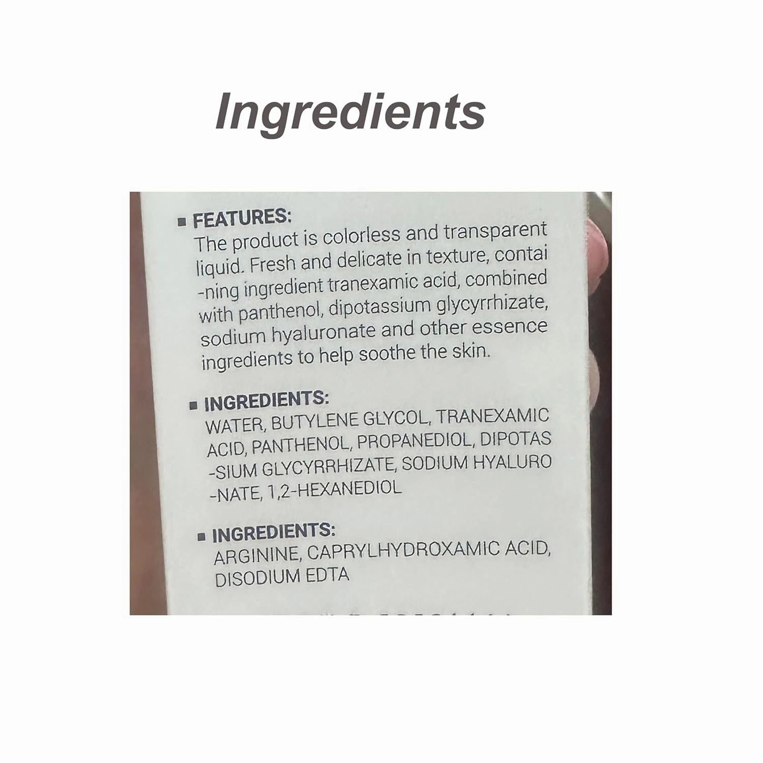 1PC UFACE/EASYFACE Tranexamic Acid/Astaxanthin Serum Moisturizing Soothing Firming Serum Essence, 30ml (Uface-Nicotina)