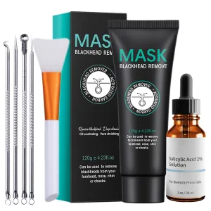 2% Salicylic Acid Serum Blackhead Remover Peel Off Charcoal Face Mask for, Deep Pore Cleanser