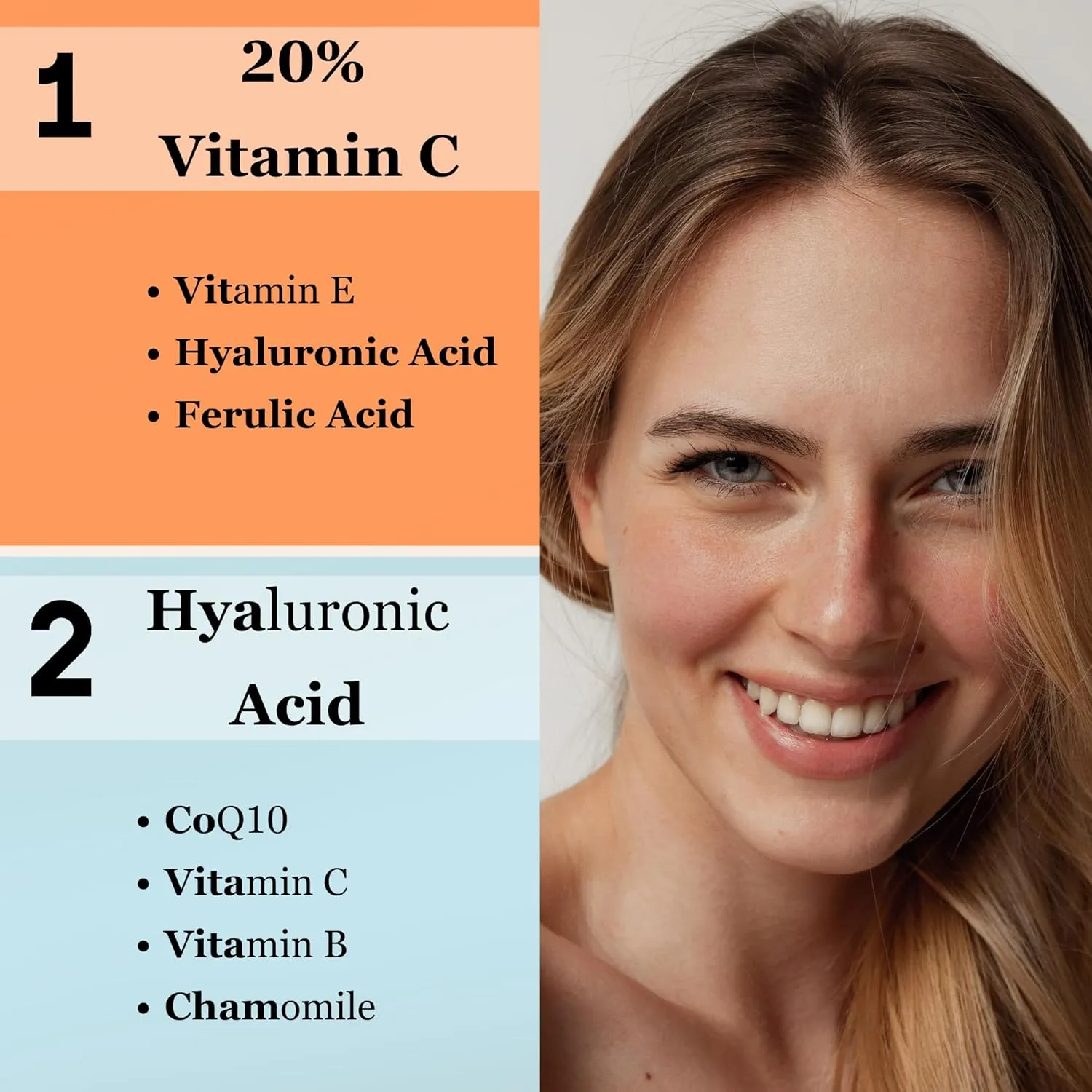 20% Premium Vitamin C serum   Hydrating Hyaluronic-Acid Serum For Face | Facial Skincare Set| No-Artificial-Colors, sensitive skin safe (2 x 1 Fl Oz / 30ml)