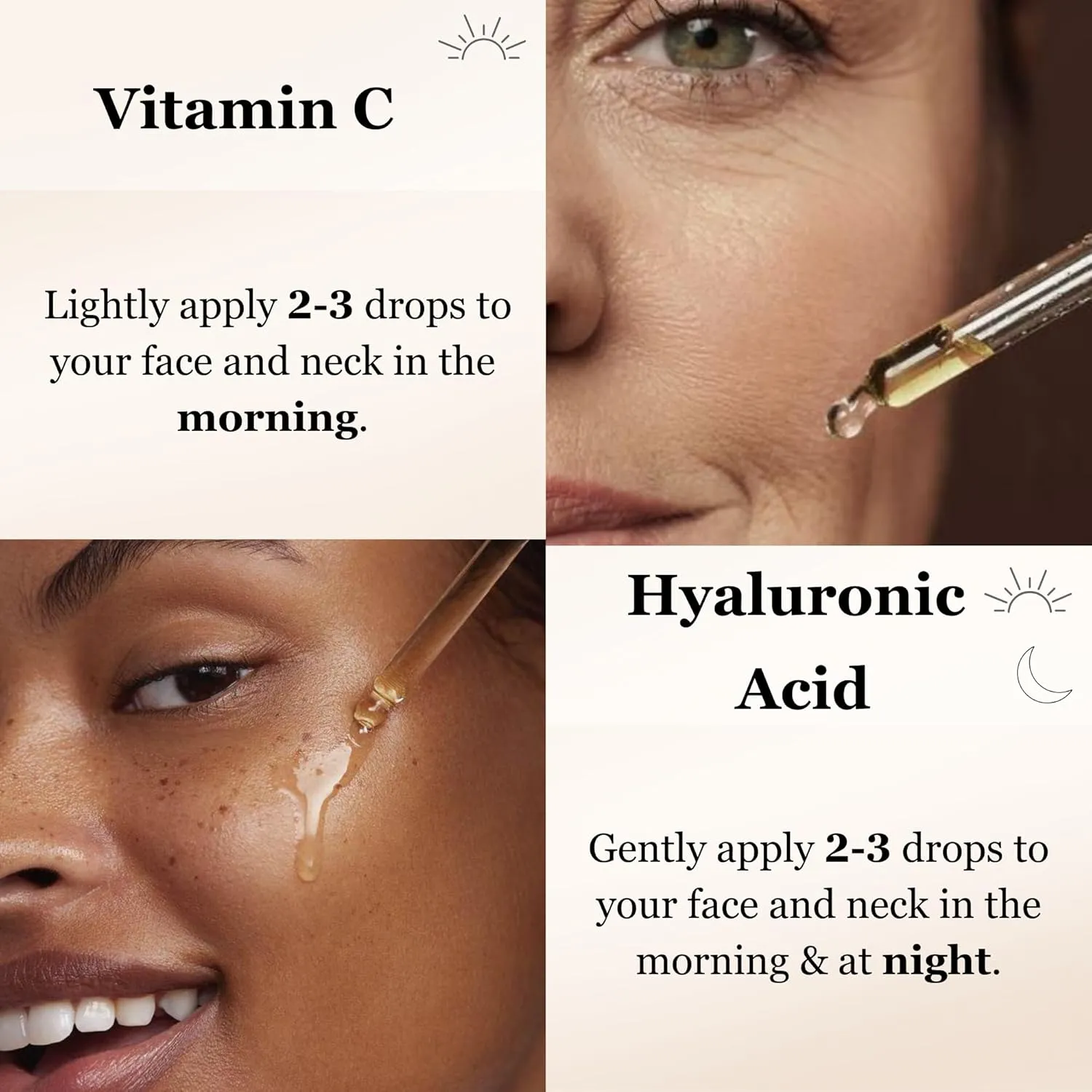 20% Premium Vitamin C serum   Hydrating Hyaluronic-Acid Serum For Face | Facial Skincare Set| No-Artificial-Colors, sensitive skin safe (2 x 1 Fl Oz / 30ml)