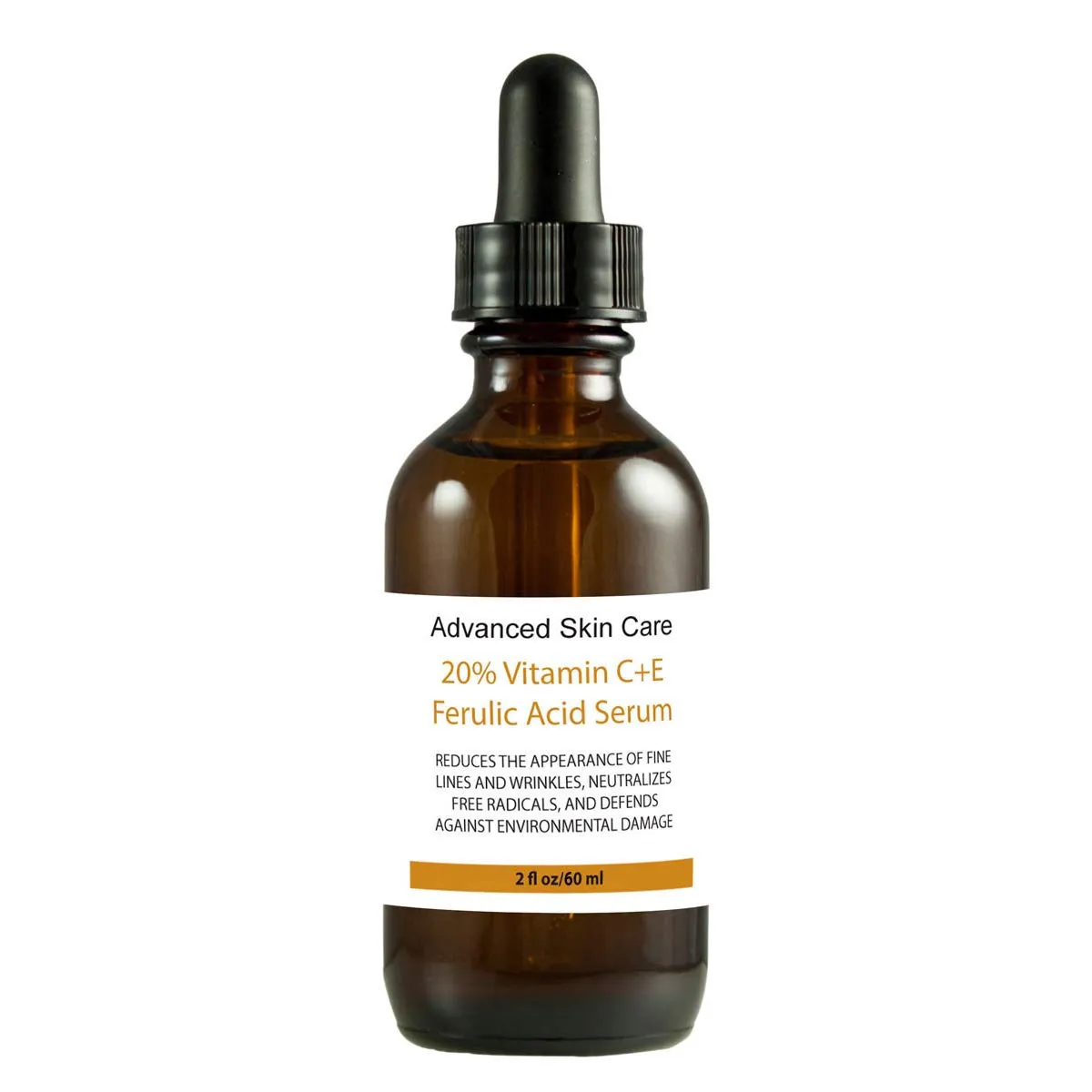 20% Vitamin C e Ferulic Acid & Hyaluronic Acid Serum, Brighter Skin Anti Aging & Sun Damage Wrinkle 2oz(Compare to Obagi C)