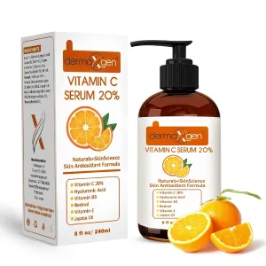 20% Vitamin C Serum   Hyaluronic Acid   Retinol   Vitamin E   Vitamin B PURE ORGANIC- Boost Skin Collagen, Moisturizer, Anti Aging & Wrinkle Facial Serum (8 FL OZ)