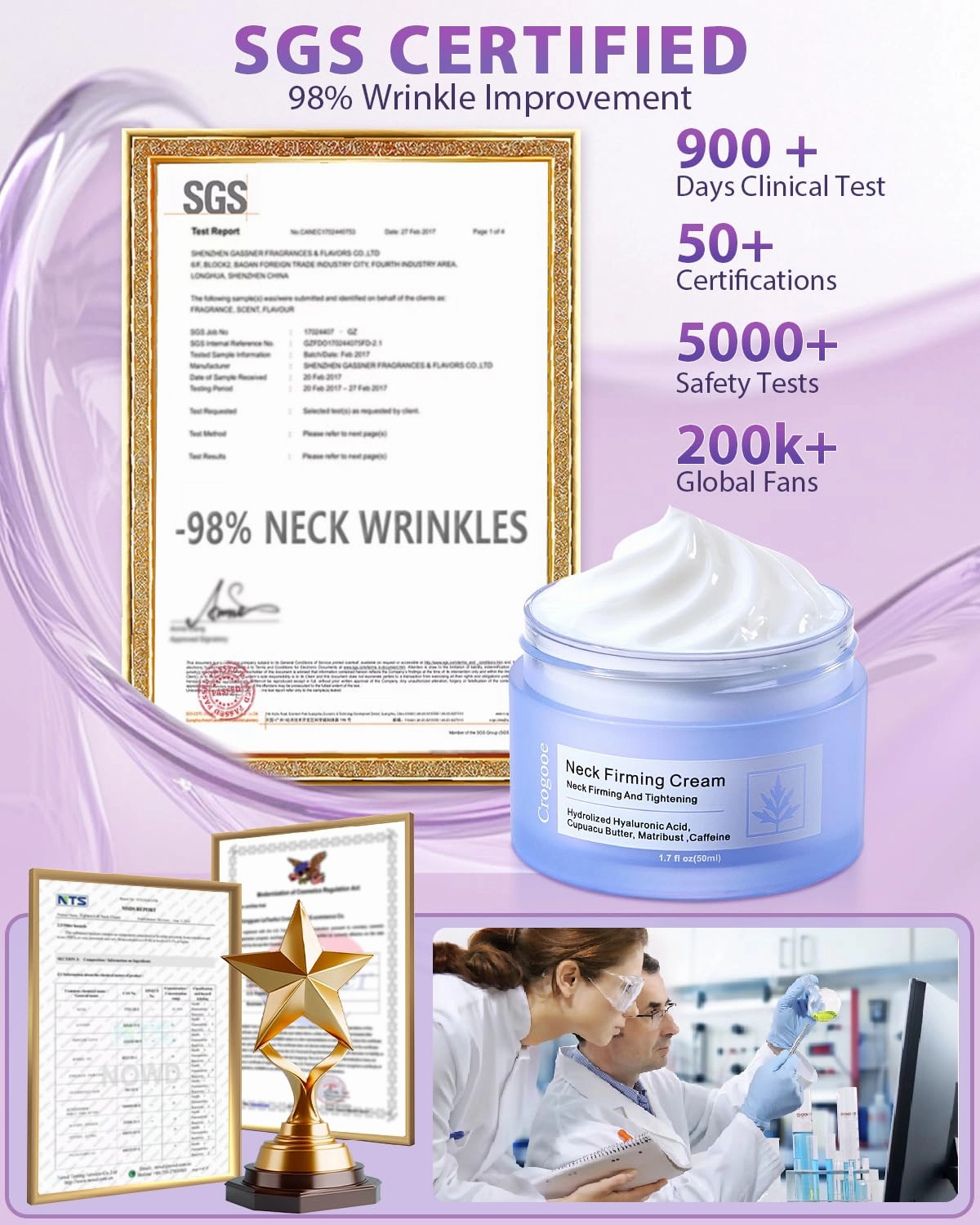 2025 Updated Neck Firming Cream: [30  SGS Certified] [Used by Over 1M Fans] Tightening & Firming Neck Cream, Lifting Moisturizer for Face, Neck & Décolleté for Women& Men