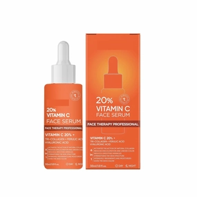 20% Vitamin C Face Serum for Glowing Skin with Vitamin C, Tri-Collagen, Ferulic Acid | For All Skin Type | Brightening Serum For Oily Skin & Dark Skin | 30ml