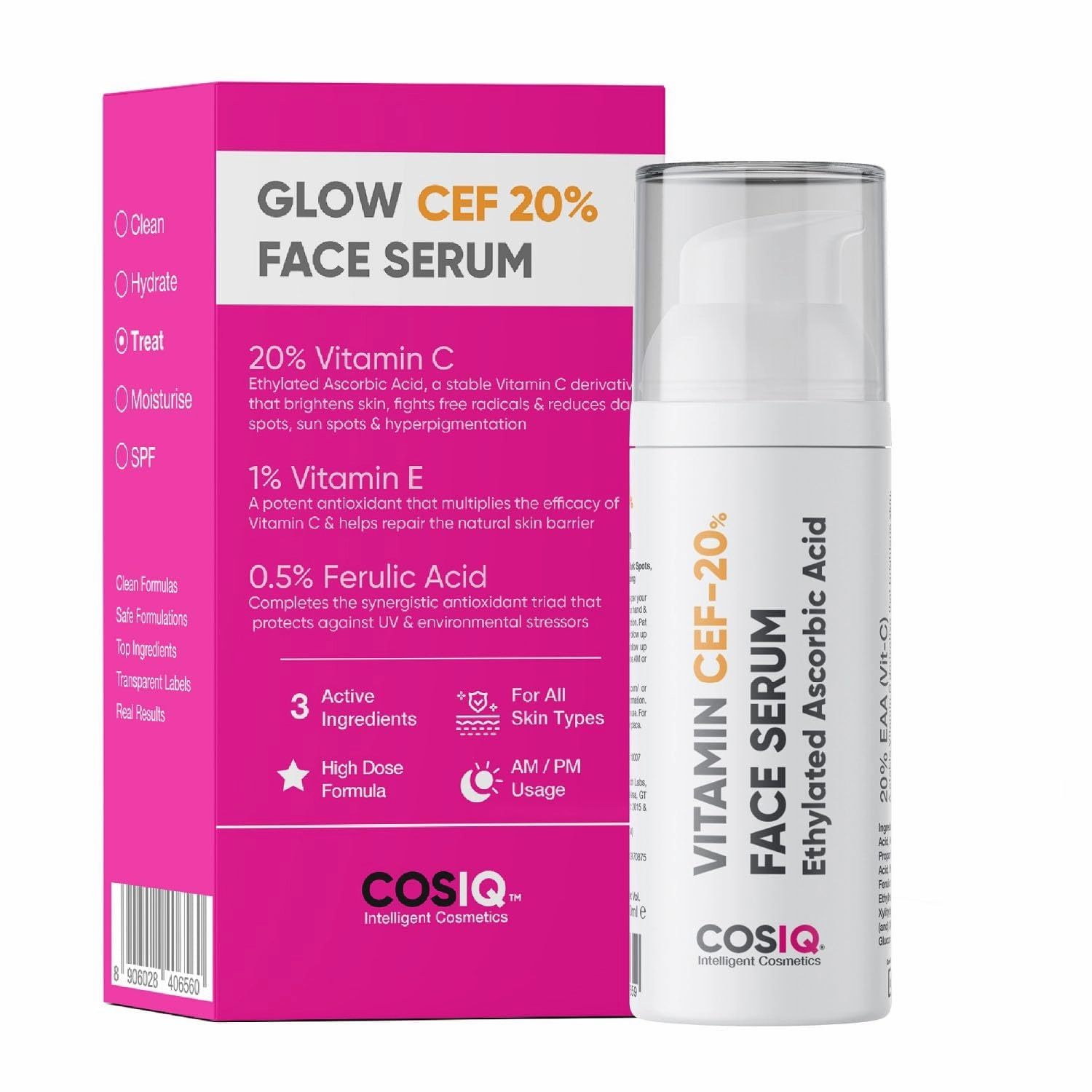 20% Vitamin C Serum, 30ml | With Vitamin E & Ferulic Acid | Glowing & Brightening Skin | Anti-Aging Serum for Wrinkles, Fine Lines & Dark Spots | All Skin Types | 30-Days Pack