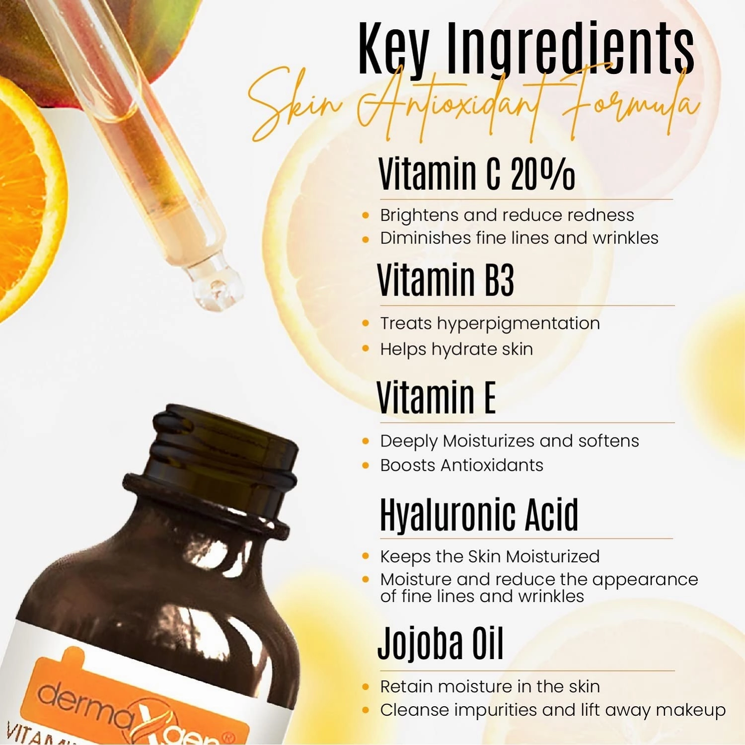 20% Vitamin C Serum   Hyaluronic Acid   Retinol   Vitamin E   Vitamin B PURE ORGANIC- Boost Skin Collagen, Moisturizer, Anti Aging & Wrinkle Facial Serum