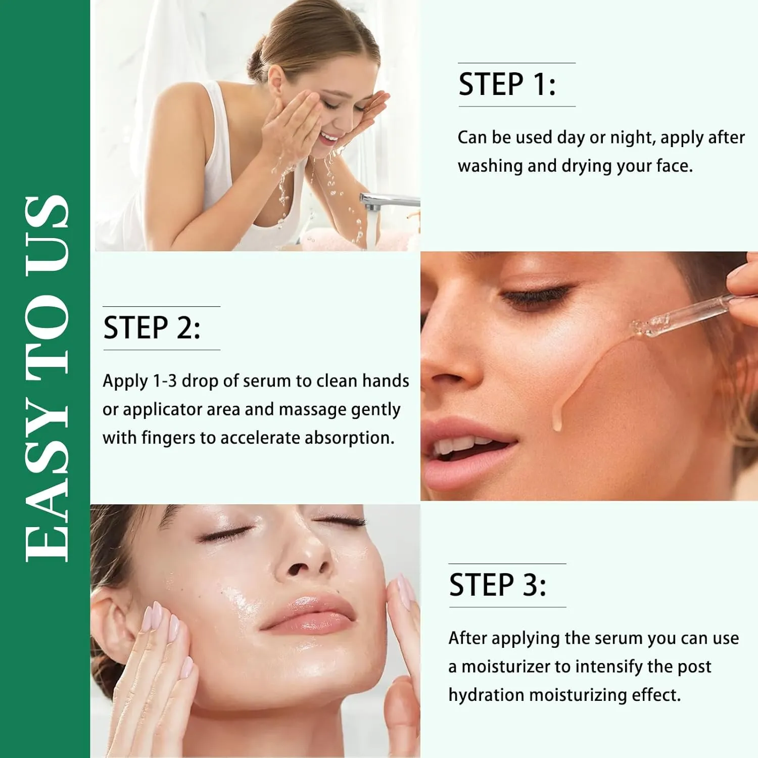 2.3% Hyaluronic Acid Serum Balancing Face with Tea Tree & Centella Asiatica Extracts Facial Serum (3 Pack 1fl.oz|30ml)