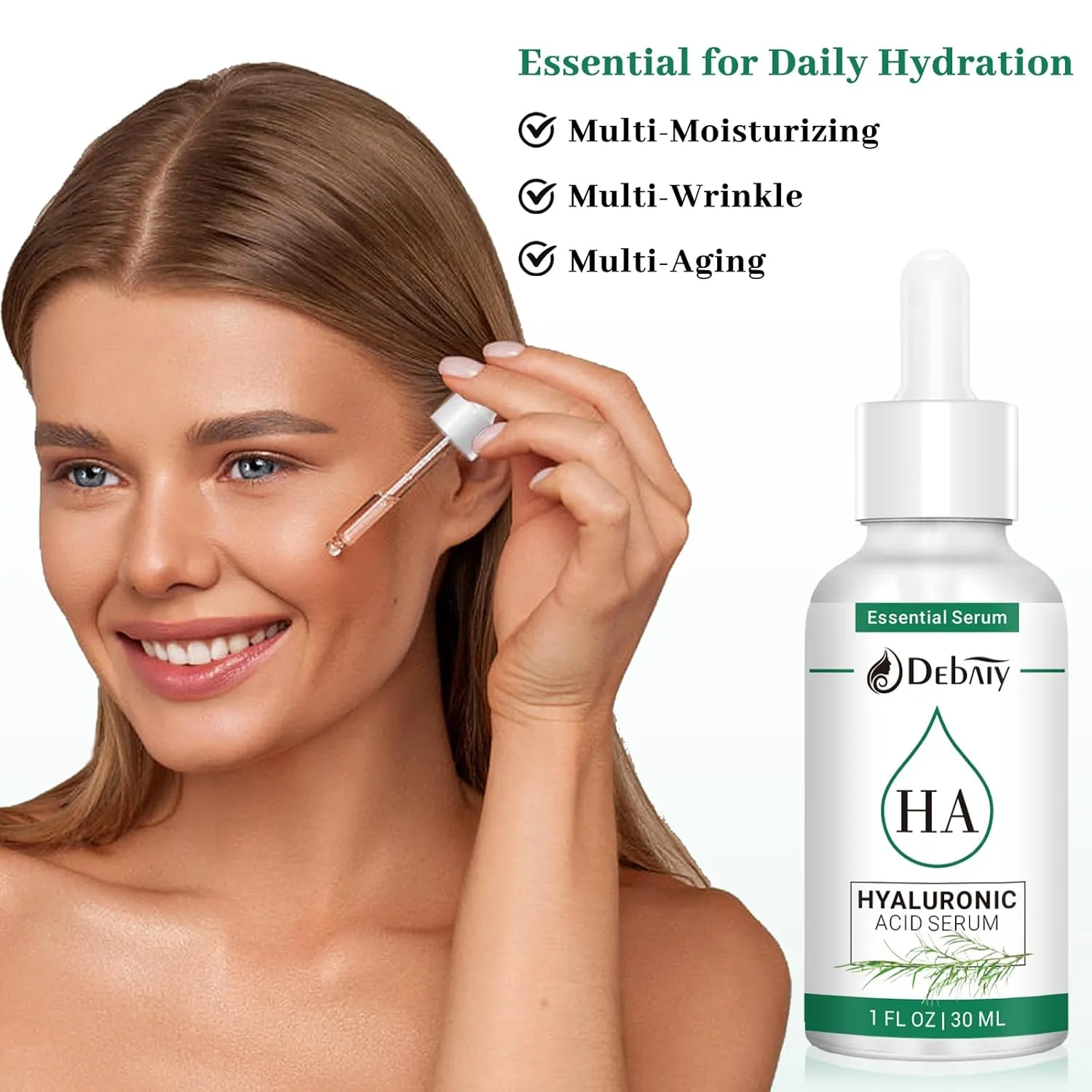 2.3% Hyaluronic Acid Serum Balancing Face with Tea Tree & Centella Asiatica Extracts Facial Serum (3 Pack 1fl.oz|30ml)