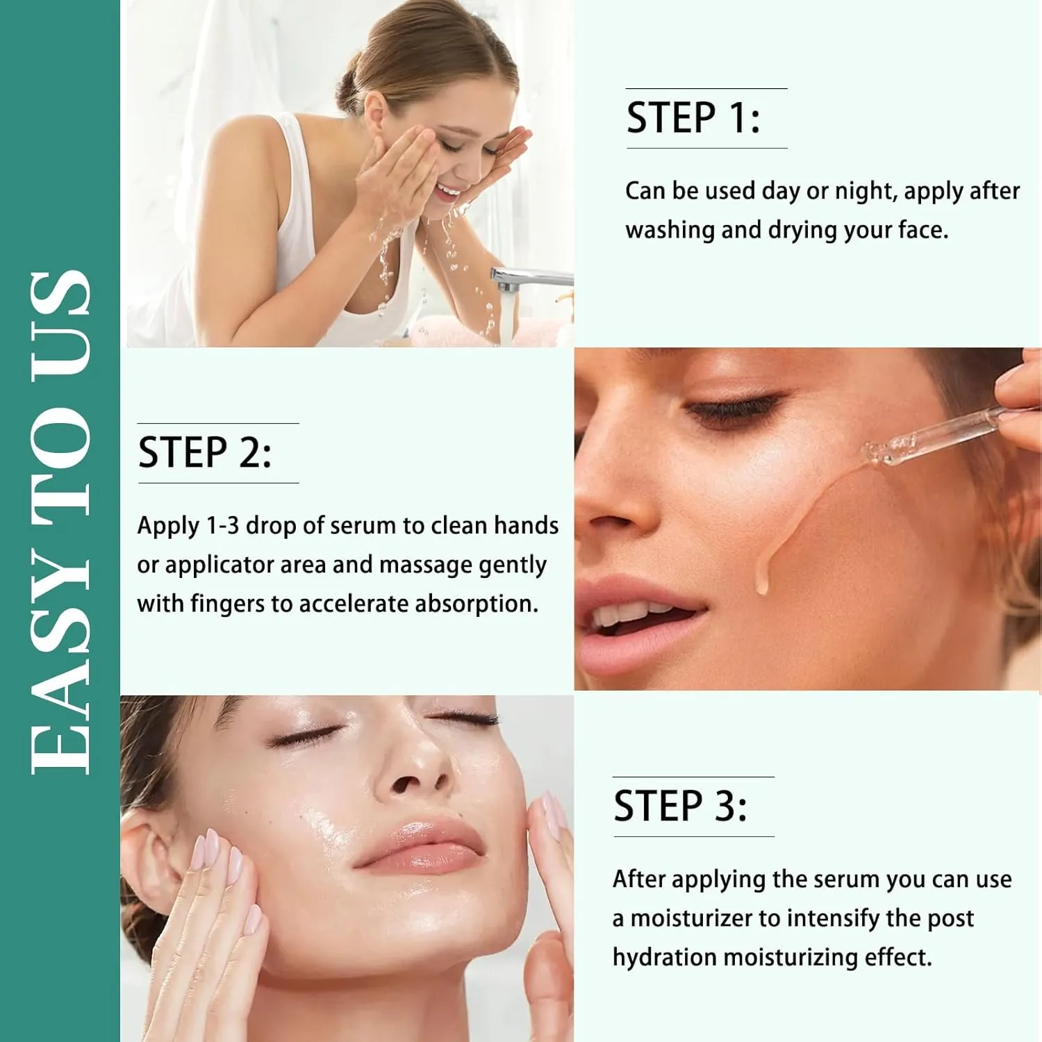 2.3% Hyaluronic Acid Serum Revitalizing Face with 4% Rosemary Extract Facial Serum (3 Pack 1fl.oz|30ml)