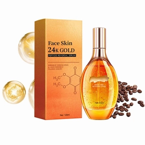 24K Gold Peptide Reversal Essence, Anti Aging Anti-Wrinkle Facial Serum, 24K Gold Serum for Face Moisturize, Shrink Pore, Lift Firming, Fine Lines, for Mature and Dry Skin 120ml (1Pcs)