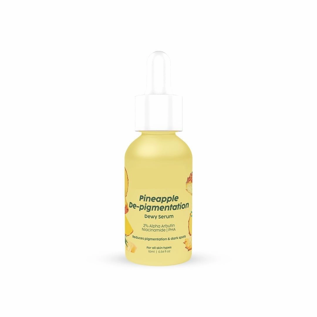 2% Alph.a Arbu.tin Pineapple De-Pigmentation Dewy Face Serum for Pigmentation & Dark Spots Removal for Unisex with 10% Niacinamide, 5% PHA for All Skin, 10ml (Pack of 1)