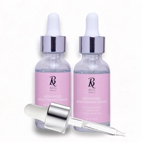 2 bottles 1oz/each Advanced Brightening Serum. Niacinamide   Hyaluronic Acid. Multi-Action Face Serum Formula. Hydrate and Improve Skin Complexion, Minimize Large Pores.