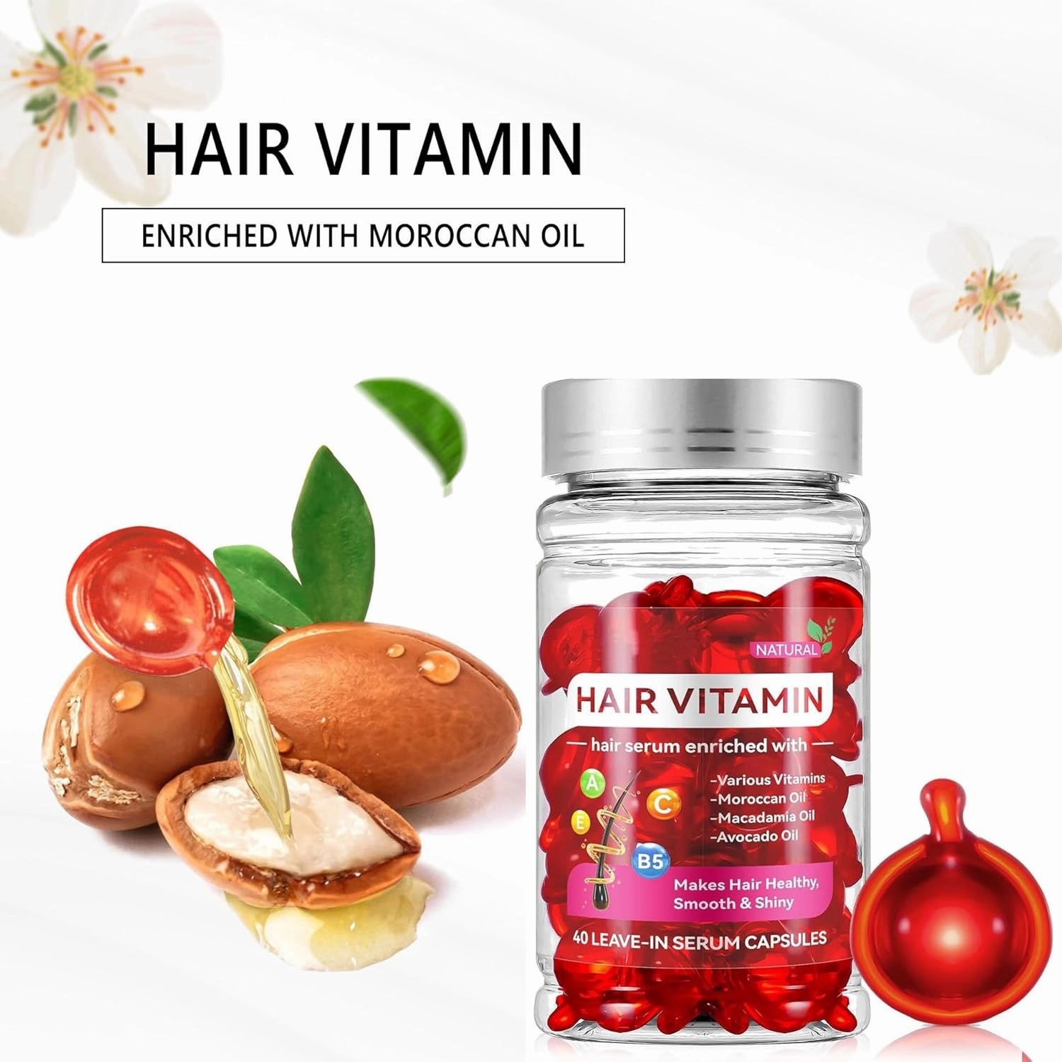 2 Boxs Hair Vitamin Serum, Hair Treatment Serum Oil Capsule for Repair Frizzy & Dry Hair.