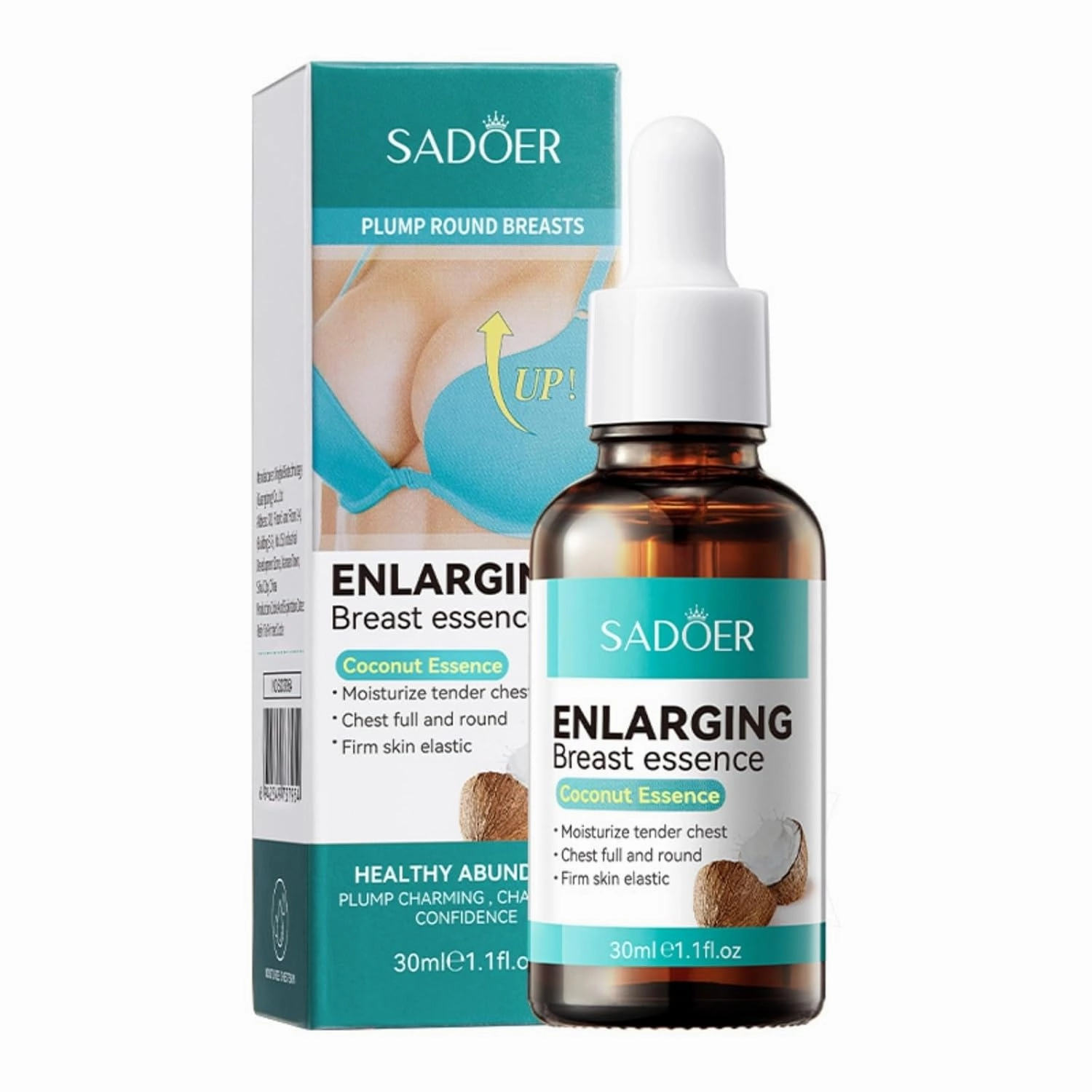 2 Pack For SADOER Coconut Breast Serum,Nourishing and moisturizing,breasts care,Firming Soothing Body chest Serums,Soothing Skin,Brightens Skin Tone 30ml