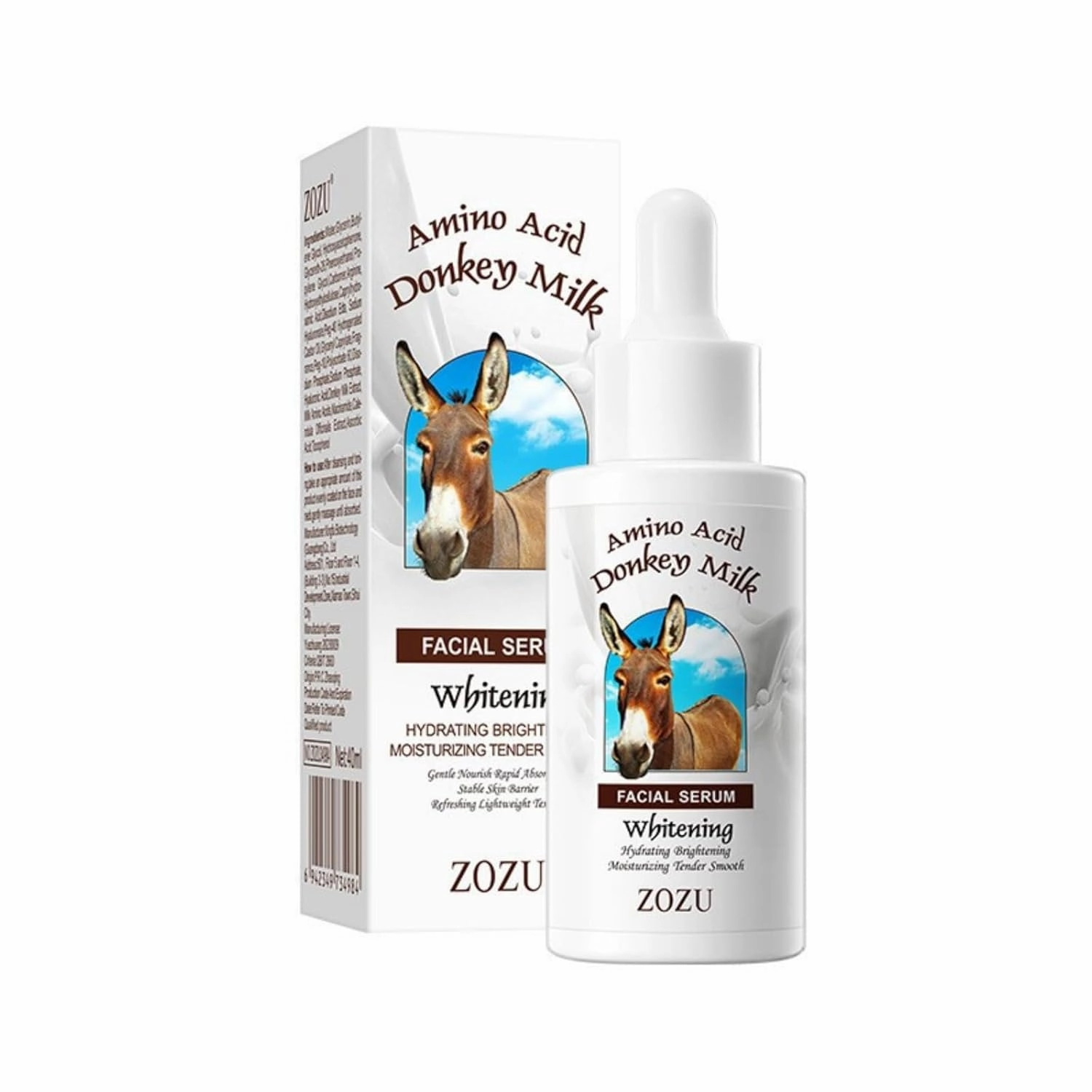 2 Pack For ZOZU Donkey Milk Facial Serum.Clear Hydrating Moisturizing Serums,Face Serums,Facial Care,Soothing Skin,Brightens Skin Tone 40ml