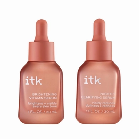 2-Part Face Serum Set for Brightening Skin, Correcting Dark Spots   Reducing Fine Lines - Vitamin C AM Face Serum with Light Niacinamide   Clarifying Peptides PM Face Serum with Bakuchiol