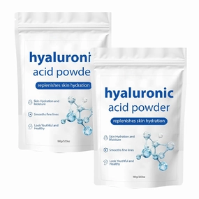 2 Pcs Hyaluronic Acid Powder, Low Molecular Weight Hyaluronic Acid for Skin Water Soluble Hydrating Nourish Face Serum.