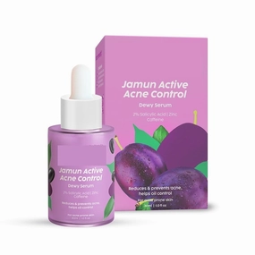 2% Sali.cy.lic Acid Jamun Active Acne Control Dewy Serum 30 ml for Active Acne & Dark Spot Reduction with Caffeine for Breakout Control (Pack of 1)