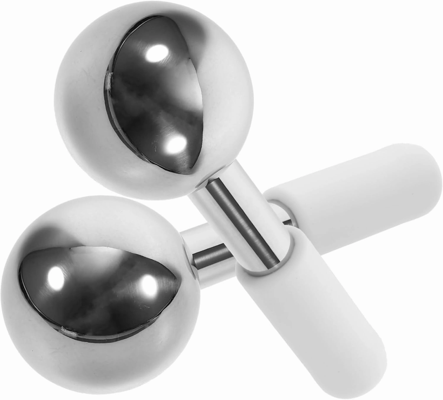2pcs Stainless Steel Cooling Facial Ice Globes Rejuvenate Skin Reduce Wrinkles Promote Circulation and Enhance Absorption for Optimal Skin Care Experience