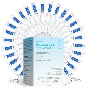 3% Hyaluronic Acid Serum for Face, Anti-Aging Hydrating Serum with 20,000 ppm Ceramide NP & 10,000ppm Acetyl Hexapeptide-8, Korean Skincare ultra hydrating serum, turm Skin/Sensitive Skin(1.5 ml*30)