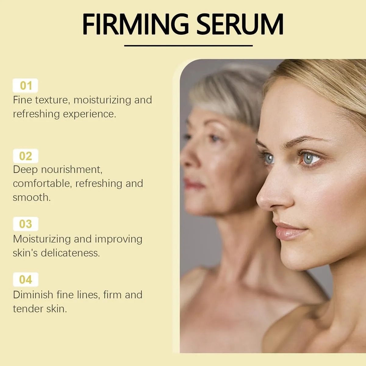 3 Pcs Wrinkle Lifting and Firming Essence, Get Dreamy Overnight Toning Whip Anti-Wrinkle Firming Serum Firm and Plump Face Moisturizing.