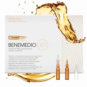 301, Proteoglycan Vitamin C Serum for Face and Neck Wrinkles, Fine Lines, Sun or Dark Spots and Scars Fading | Swiss Formula | 10 vials of 0.068 fl oz each
