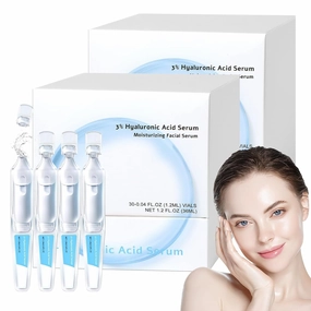 3% Hyaluronic Acid Serum Ultra-Hydrating Vials, Hyaluronic Acid Tubes, Hydrating Face Serum for Women Anti Aging (1.2ml * 60pcs)