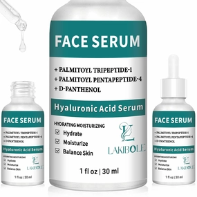 3 Pack 2% Hyaluronic Acid Serum with Advanced Peptide Complex for Optimal Hydration & Skin Balance (1fl.oz/30ml Each)