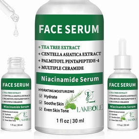 3 Pack 5% Niacinamide Serum with 4% Tea Tree Extracts & 1% Centella Asiatica Extracts for Hydration and Even Tone (1fl.oz/30ml Each)