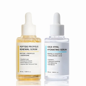50ml Hydrating Renewal Serum,Peptide Propolis Renewal Serum,CICA, Hyaluronic Acid, Peptides & Propolis for Dry Skin & Wrinkles (AB)
