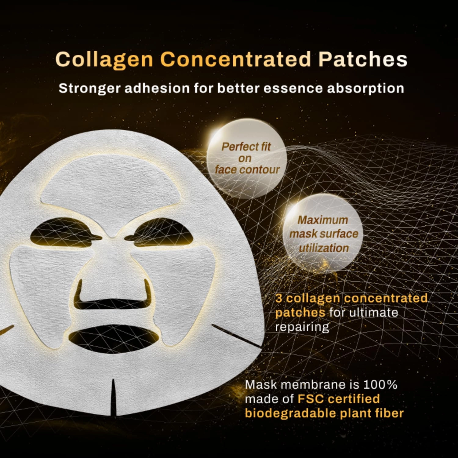 5 EA Facial Mask Sheet for Women with Vitamin C Face Serum, Anti Aging Sheet Mask by Vitamin B5 & Squalane for Fine Line, Moisturizing Face Mask Skincare from Japan, AG Clarifying Concentrate