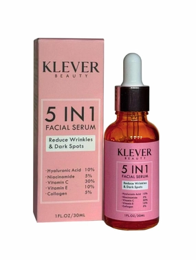 5-in-1 Facial Serum with Hyaluronic Acid, Collagen, Vitamin C, Vitamin E and Niacinamide