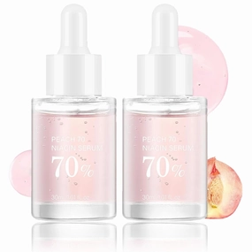 70% Niacinamide Peach Serum - Dark Spot Correcting, Peach Fruit Extract Serum   Vitamins C and E, Barrier Repair, Hydrates Skin, Reduce Fine Lines, Daily Clean Beauty - 30ML (2Pcs)