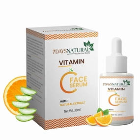 7 DAYS NATURAL Vitamin C Face Serum, 30ml Formulated with natural extracts, it gently nourishes and illuminates the skin without irritation or stickiness.