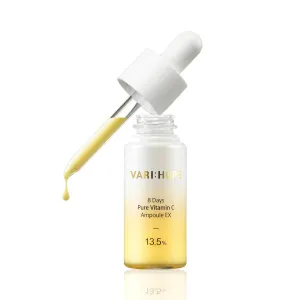 8 Days Vitamin C Serum - High-Potency Ascorbic Acid for Brightening, Dark Spot Care & Even Skin Tone, Korean Skin Care Ampoule for Glowing, Radiant Skin, 0.5 fl oz