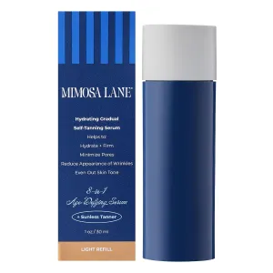 8-in-1 Age Defying Serum REFILL, Hydrating Gradual Self-Tanning for Face, with Anti-Aging Hyaluronic Acid and Vitamin B, C, E, Sunless Tanner, Fragrance-Free, Vegan, 1 oz, Light