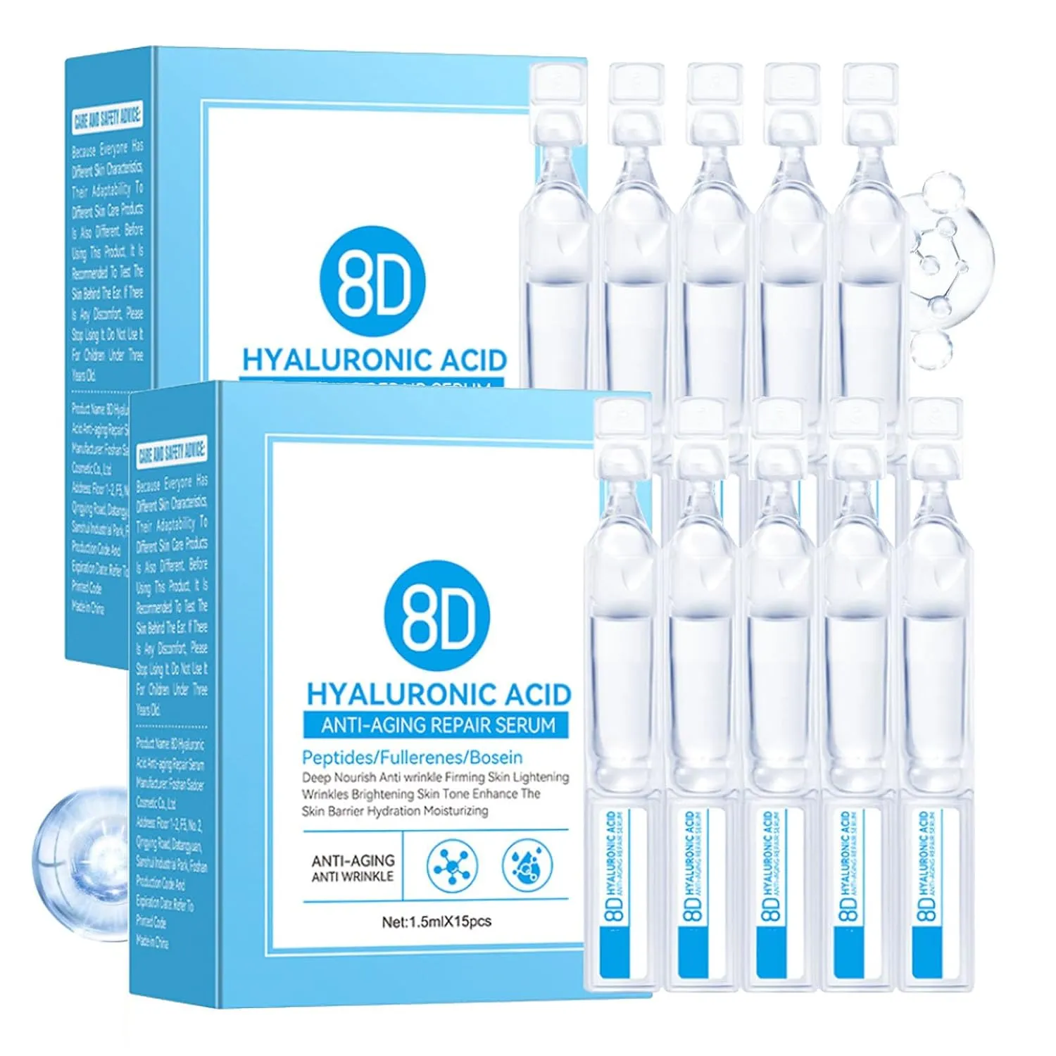 8D Hyaluronic Acid Anti-Wrinkle Repair Essence, 3% Hyaluronic Acid Serum Tubes-Ultra-Hydrating Vials, Quotationi Ultra-Hydrating Serum Tubes Deep Moisturizing (2)